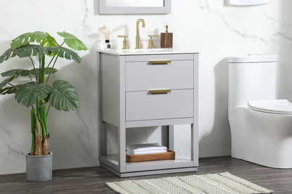 24 inch Single bathroom vanity in grey