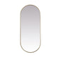 Metal Frame Oval Mirror 30x72 Inch in Brass