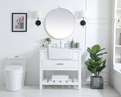 36 inch Single bathroom vanity in white