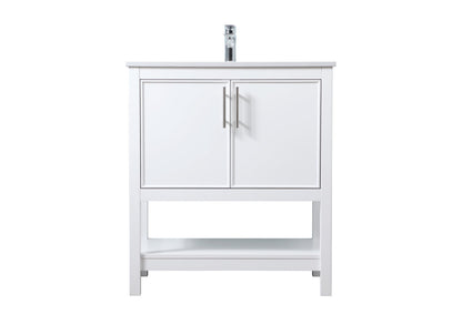 30 Inch SIngle Bathroom Vanity In White