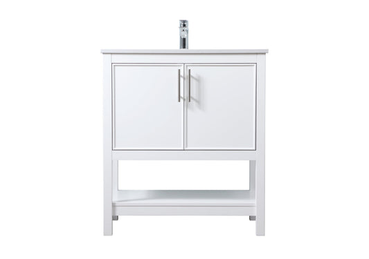 30 Inch SIngle Bathroom Vanity In White