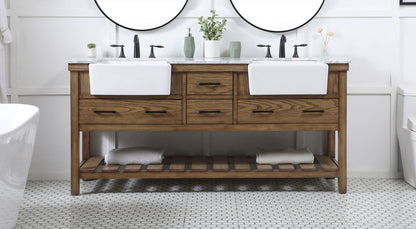 72 inch double bathroom vanity in driftwood