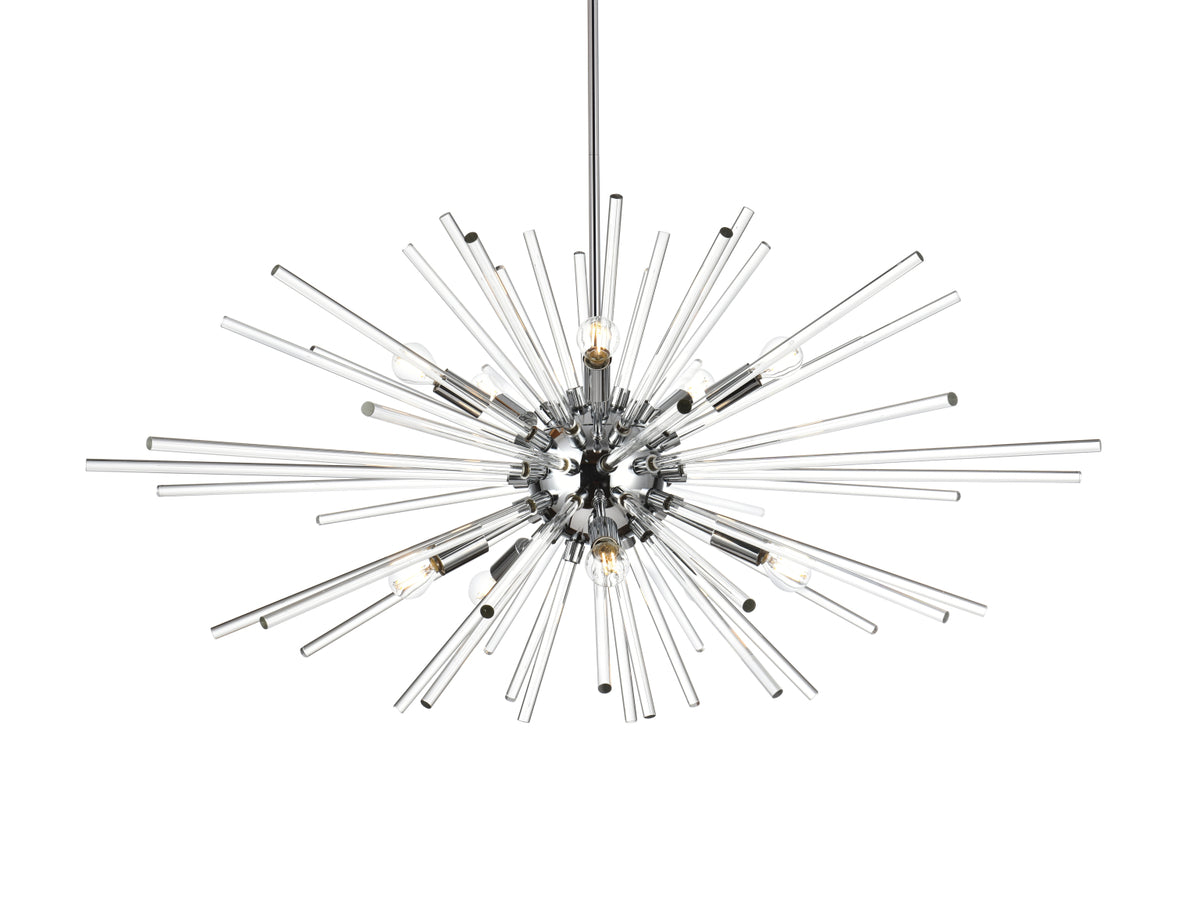 Sienna 42 inch crystal rod pendant in chrome
