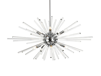 Sienna 42 inch crystal rod pendant in chrome