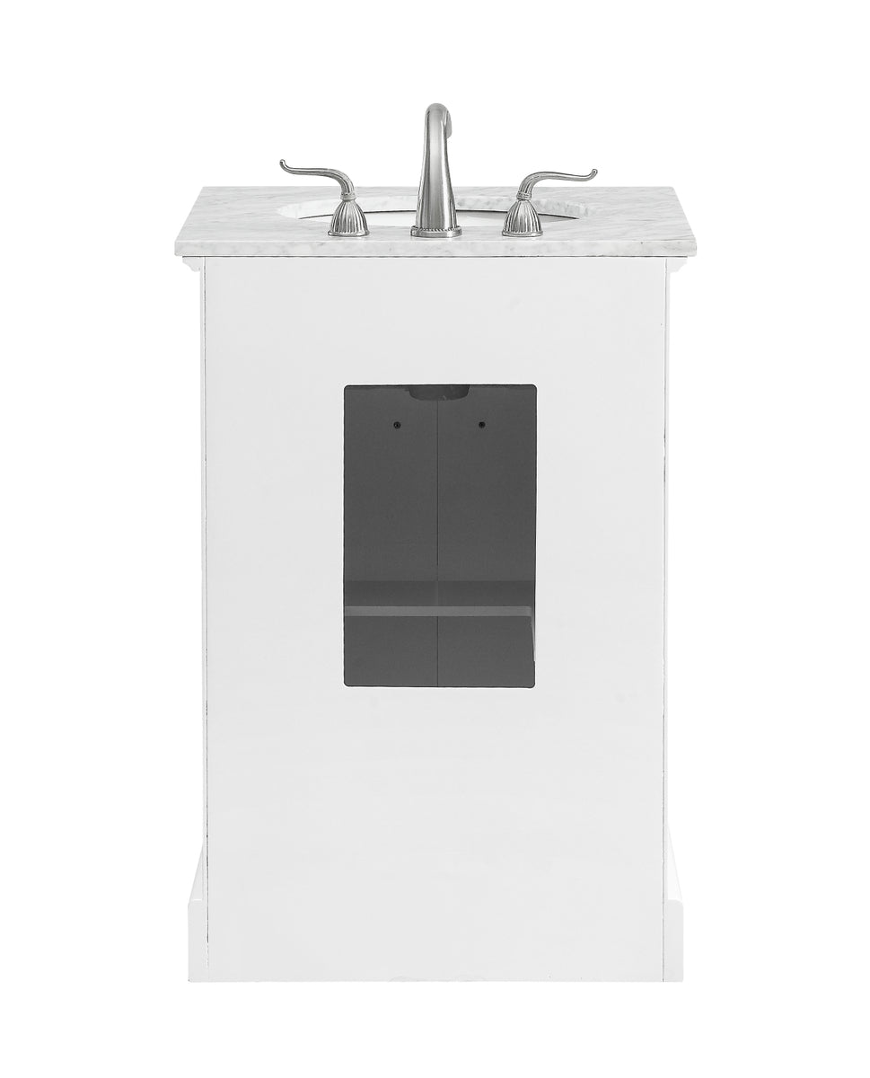 24 In. Single Bathroom Vanity Set In White