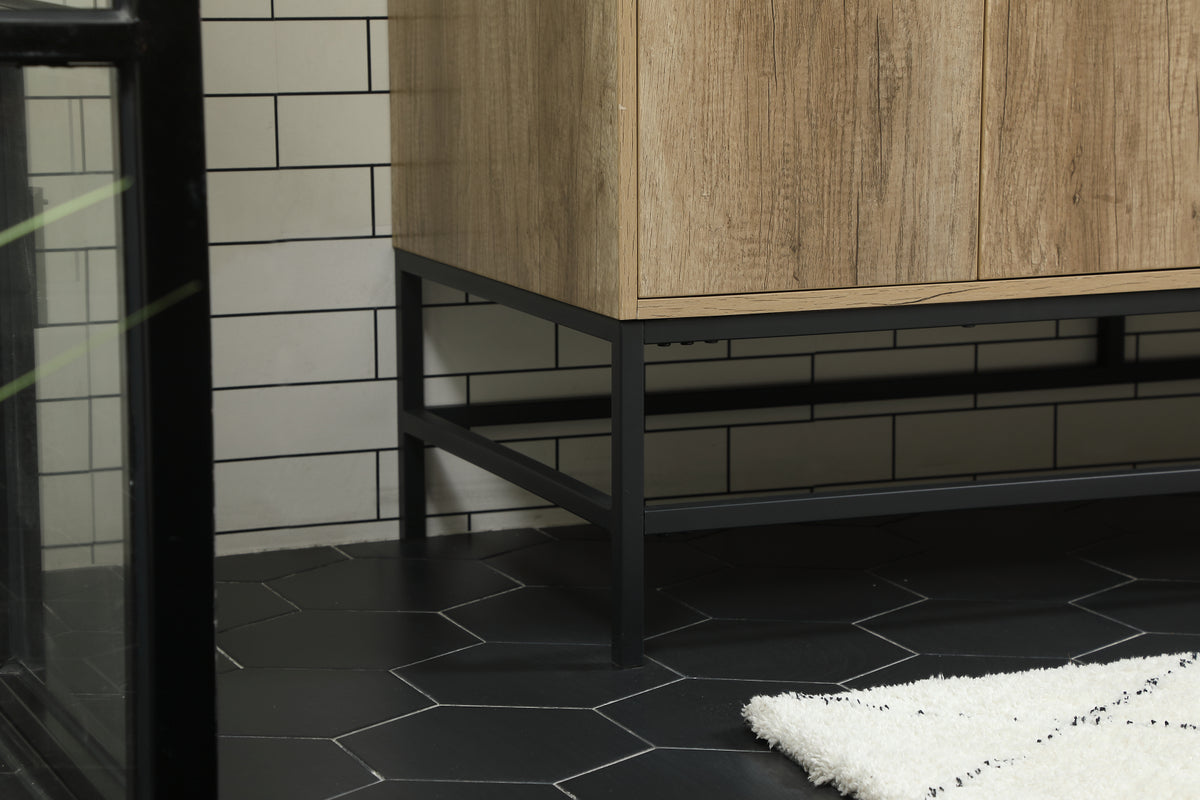 60 inch double bathroom vanity in natural oak