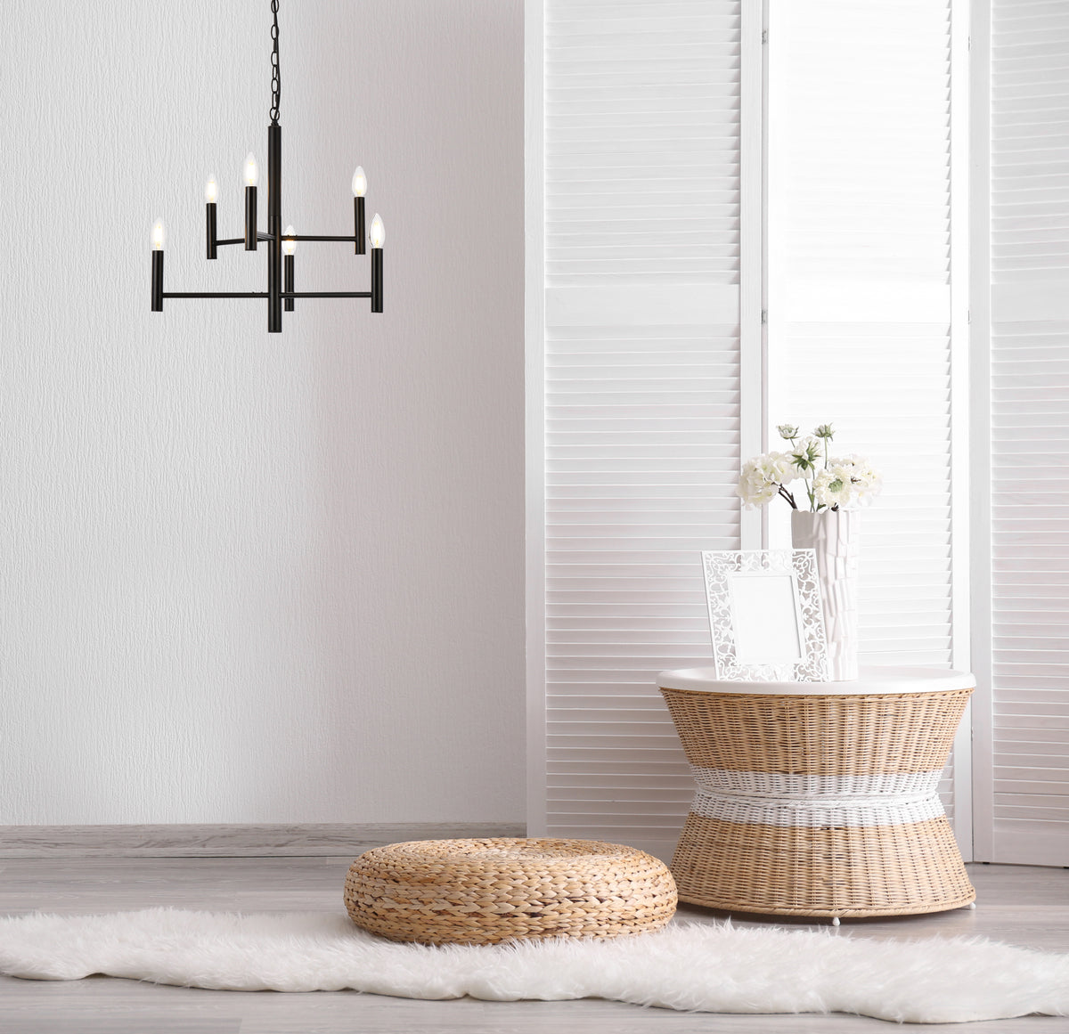 Carmella 6 lights pendant in black