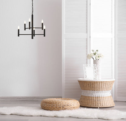 Carmella 6 lights pendant in black