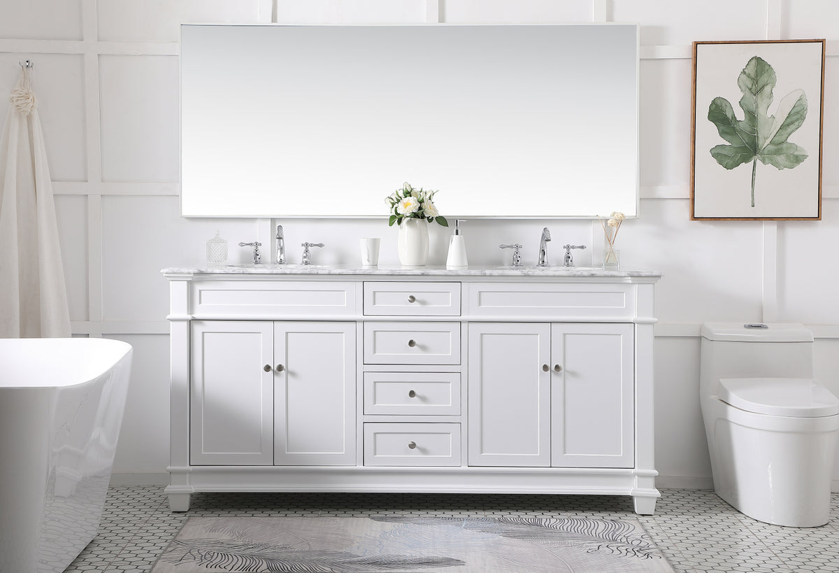 72 inch Double Bathroom Vanity set in White