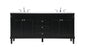 72 inch double bathroom vanity in black