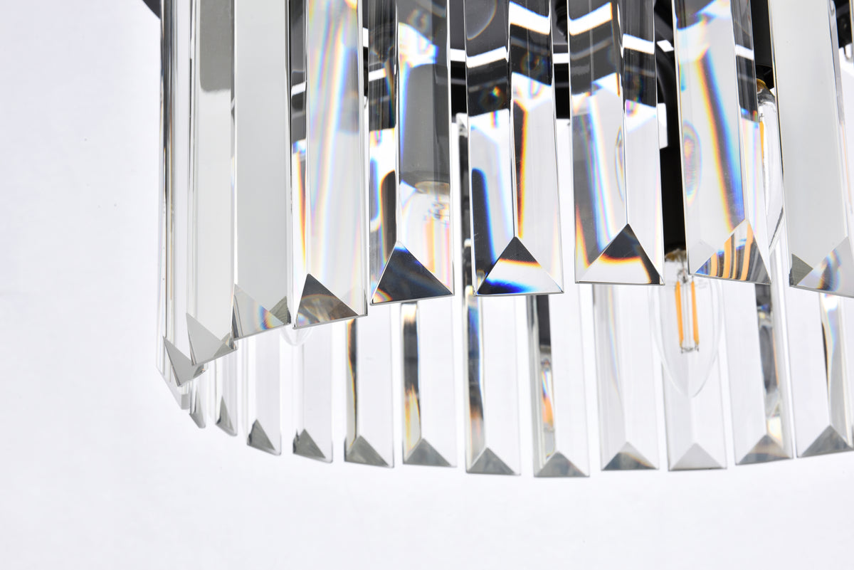 Sydney 3 light Matte Black Pendant Clear Royal Cut Crystal