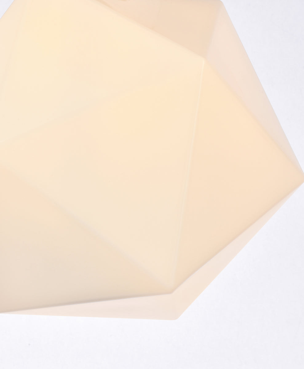 Lawrence 1 light chrome and white glass flush mount