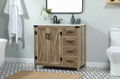 36 inch Single bathroom vanity in natural oak