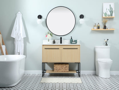 40 inch Single bathroom vanity in maple with backsplash
