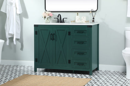 42 inch Single bathroom vanity in green