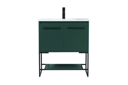 30 inch Single bathroom vanity in green
