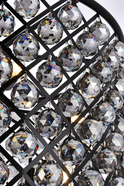 Madison 8 light Matte Black Chandelier Silver Shade (Grey) Royal Cut Crystal