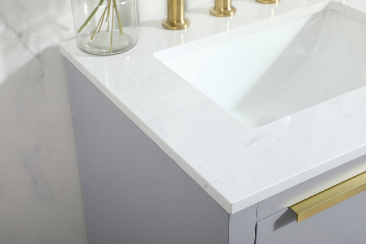 24 inch Single bathroom vanity in grey