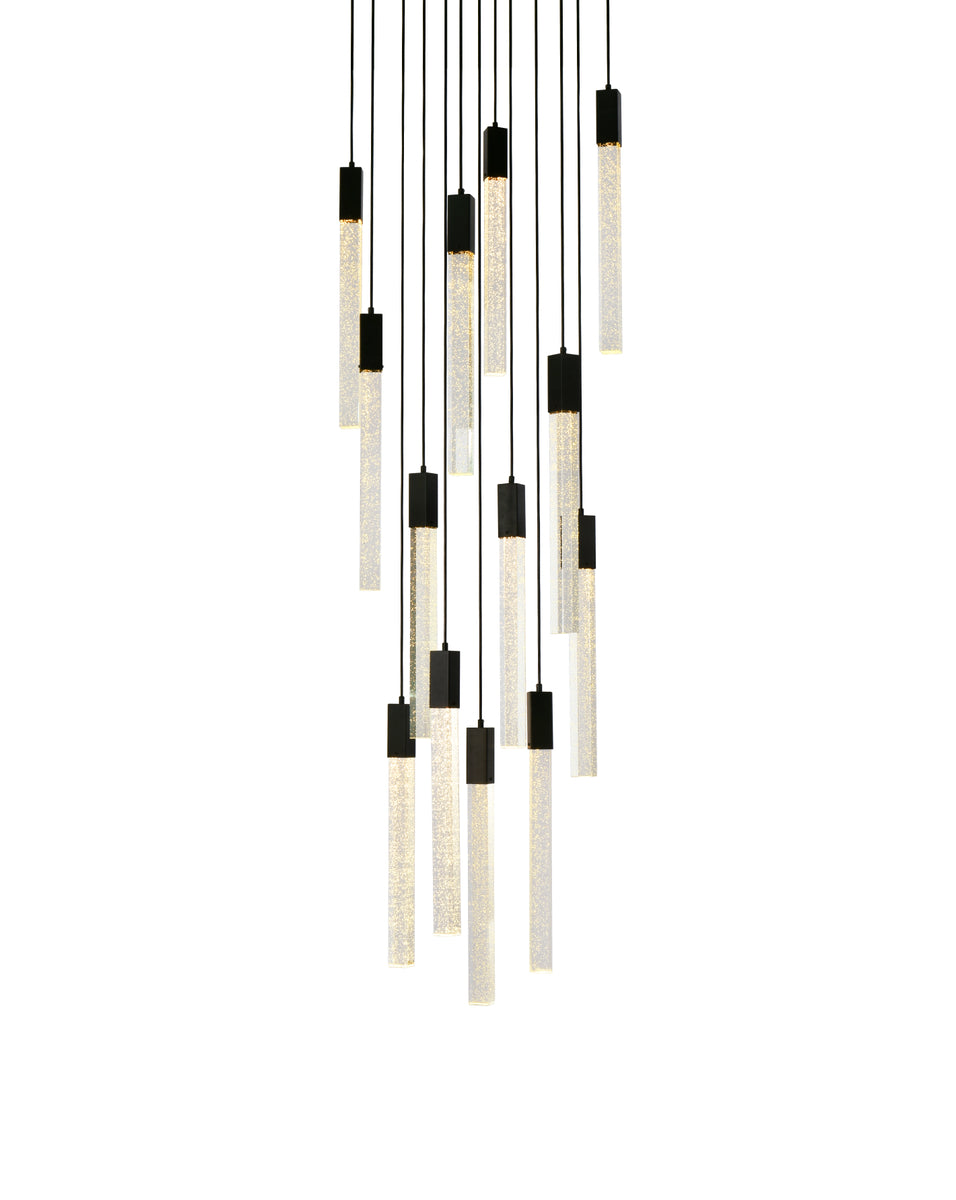 Weston 13 lights pendant in black