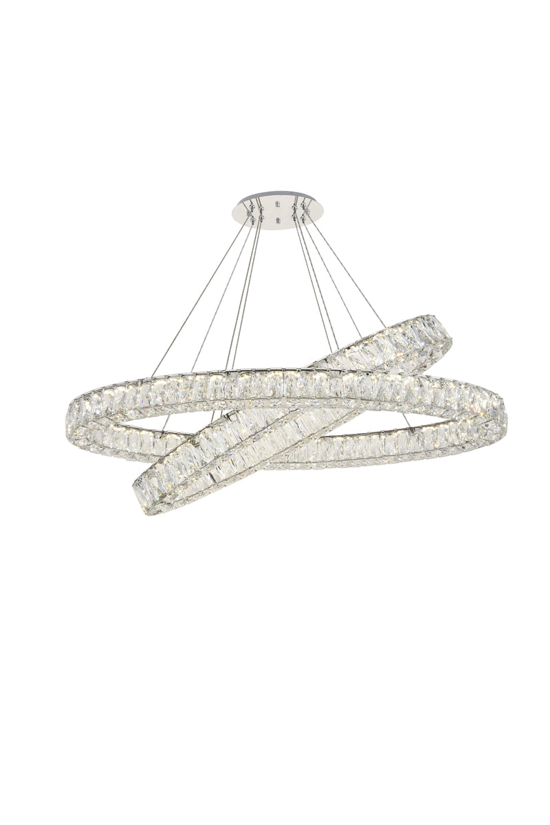 Monroe Integrated LED light Chrome Chandelier Clear Royal Cut Crystal