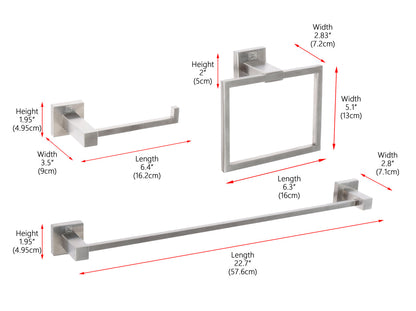Isla 3-Piece Bathroom Hardware Set in Brushed Nickel