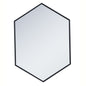 Metal frame hexagon mirror 24 inch in Black