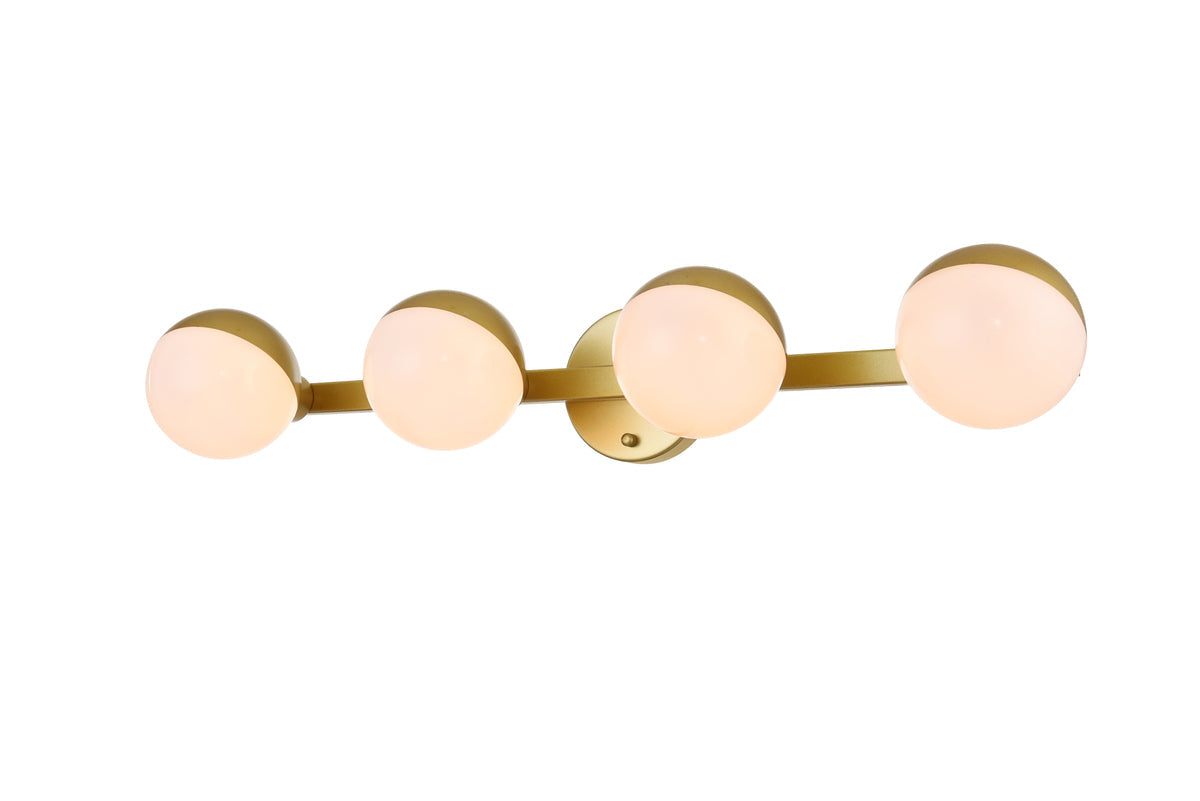 Majesty 4 light Brass and frosted white Bath Sconce