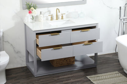 48 inch Single bathroom vanity in grey with backsplash