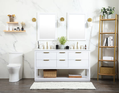 60 inch Single bathroom vanity in white