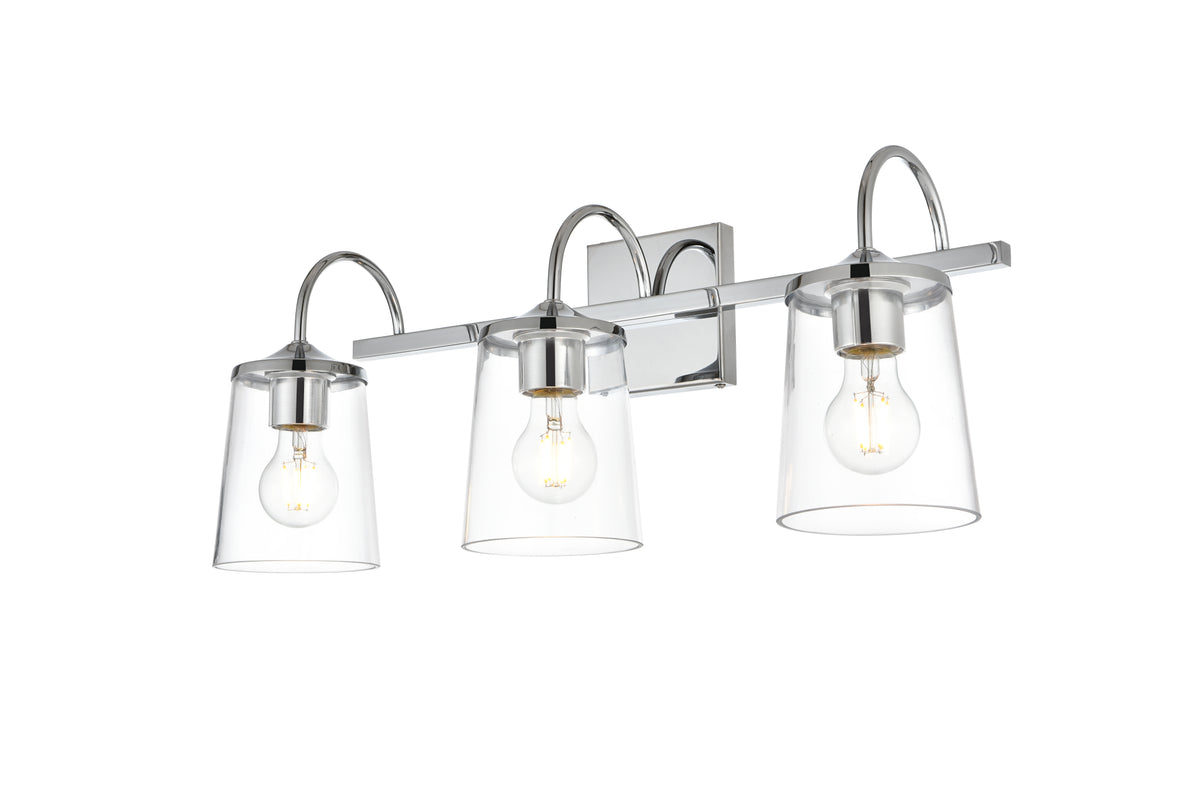 Avani 3 light Chrome and Clear Bath Sconce