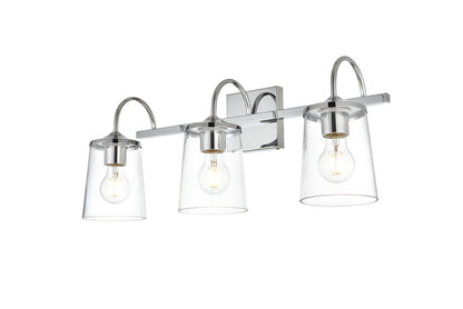 Avani 3 light Chrome and Clear Bath Sconce