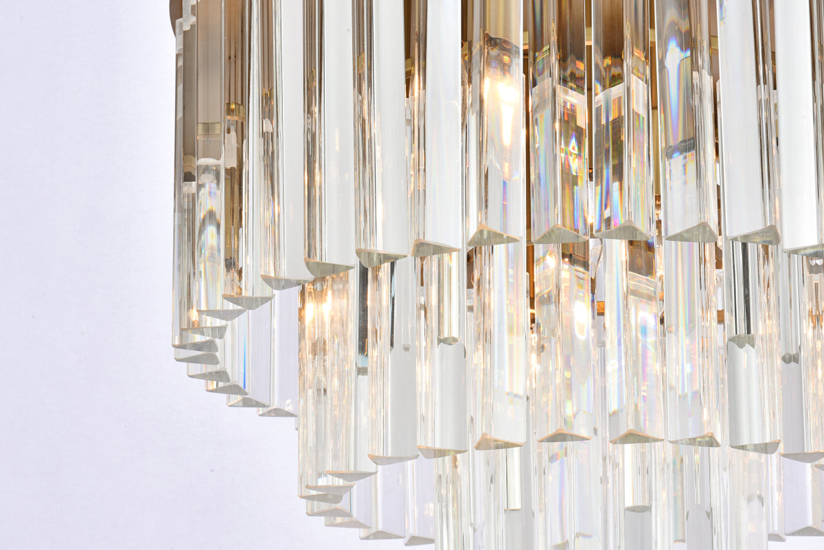 Sydney 20 inch round crystal flush mount in satin gold