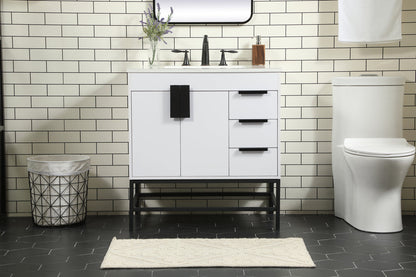 32 inch Single bathroom vanity in white