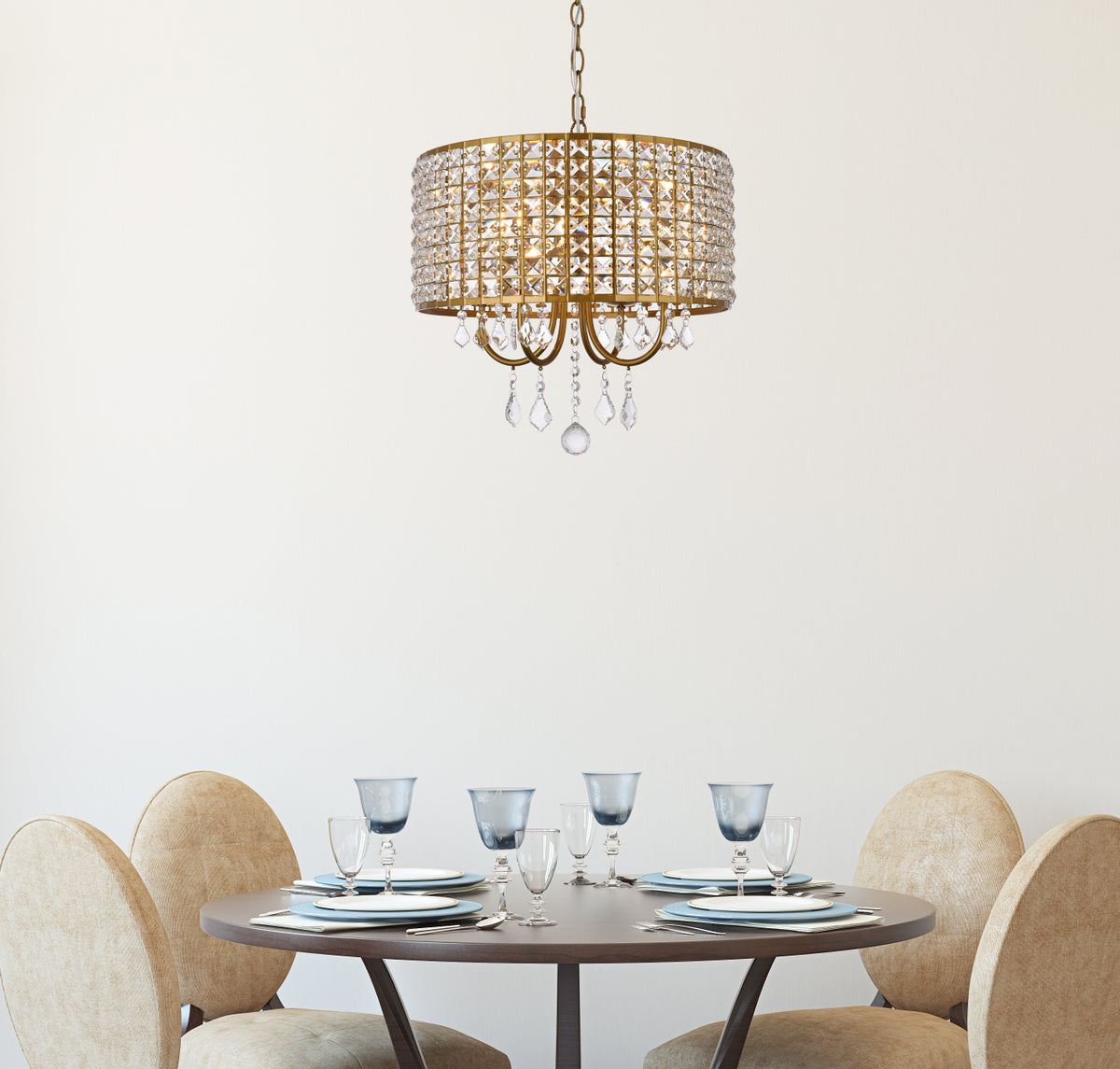 Elise 17 inch pendant in brass