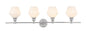 Gene 4 light Chrome and Frosted white glass Wall sconce