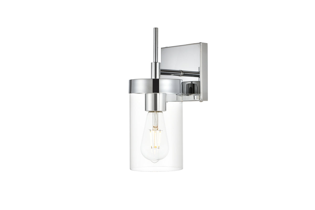 Benny 1 light Chrome and Clear Bath Sconce