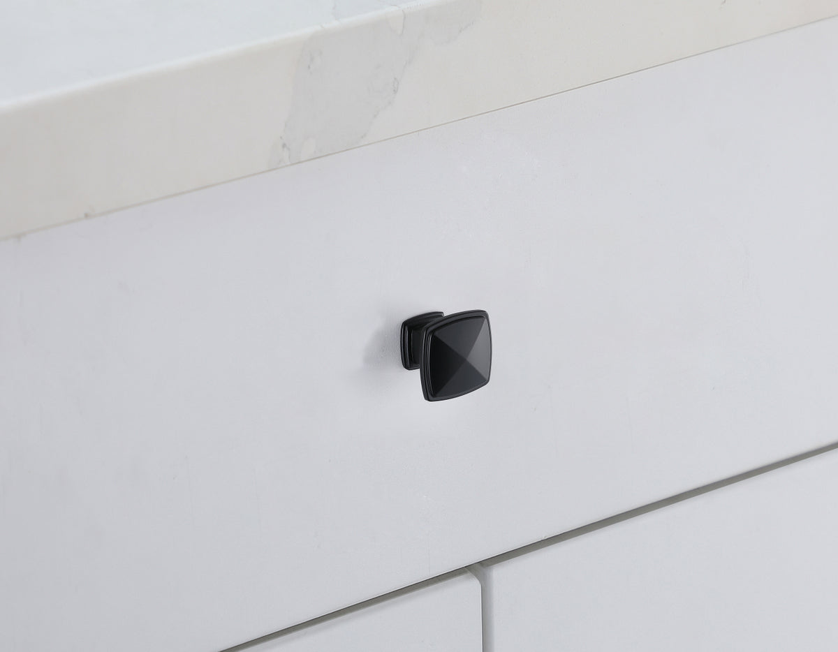 Marcel 1.2" Matte Black Square Knob Multipack (Set of 10)