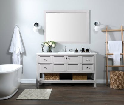 60 inch Single bathroom vanity in grey
