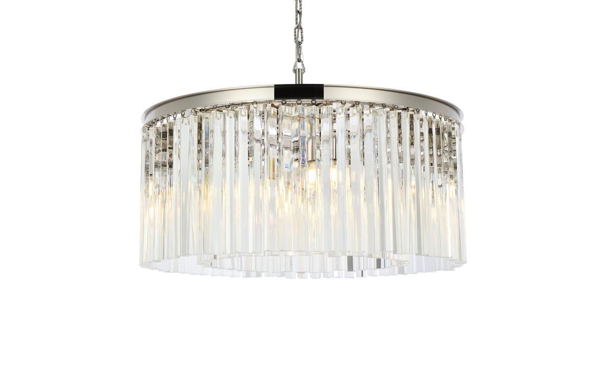 Sydney 8 light polished nickel Chandelier Clear Royal Cut Crystal
