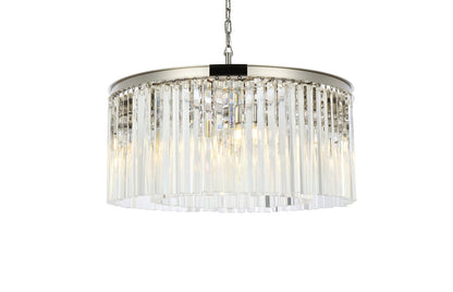 Sydney 8 light polished nickel Chandelier Clear Royal Cut Crystal
