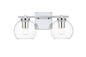 Juelz 2 light Chrome and Clear Bath Sconce
