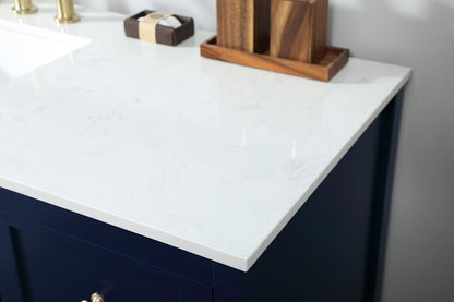 60 inch Single bathroom vanity in blue