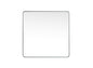 Soft corner metal square mirror 42x42 inch in Silver