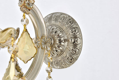Maria Theresa 1 light Golden Teak Wall Sconce Golden Teak (Smoky) Royal Cut Crystal