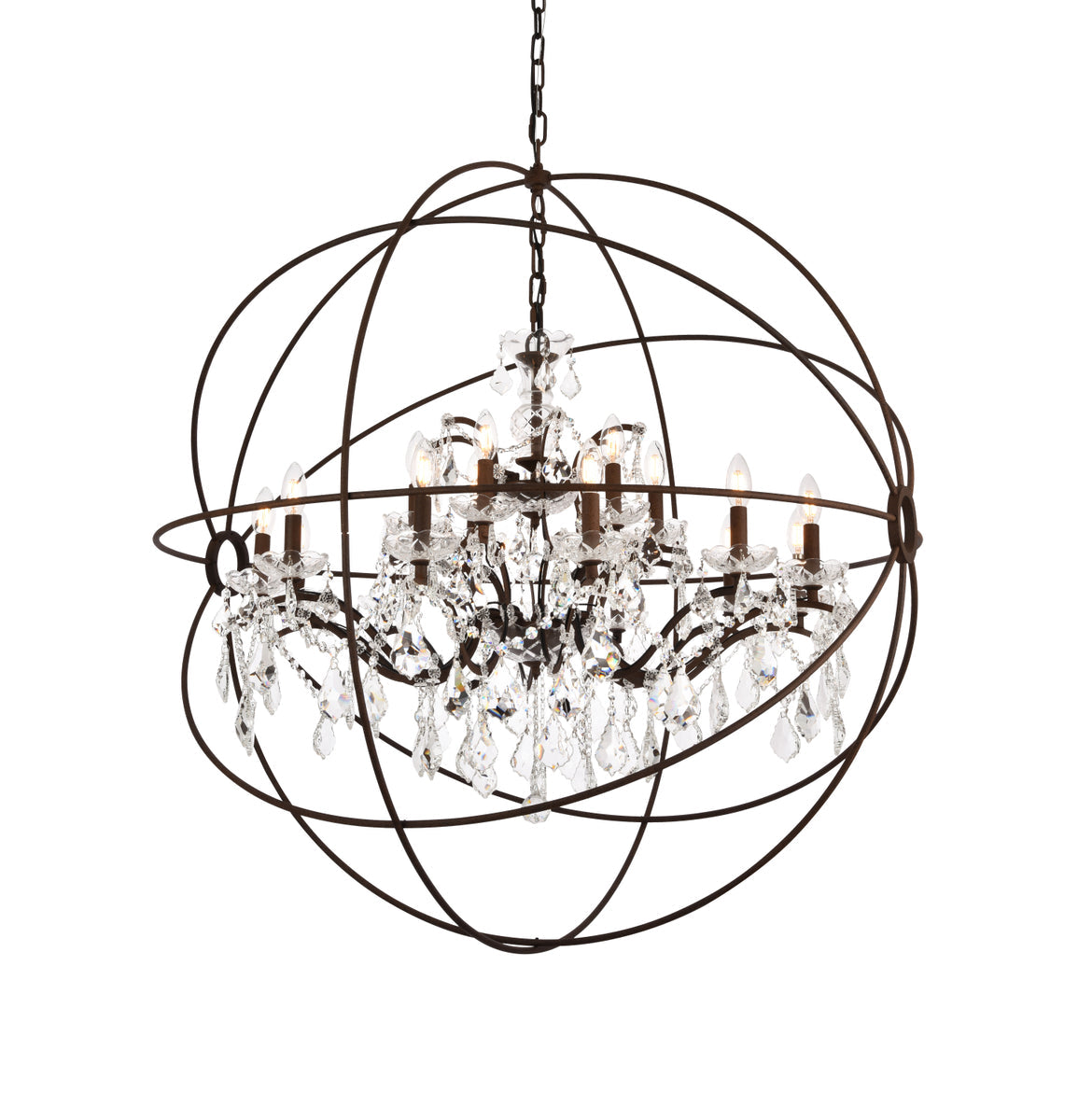 Geneva 18 light Rustic Intent Chandelier Clear Royal Cut crystal