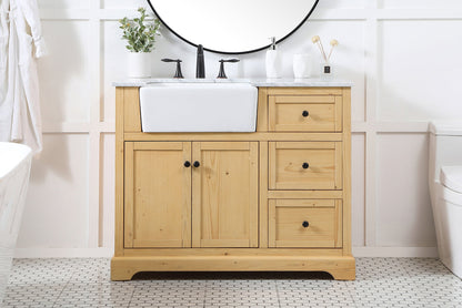 42 inch Single bathroom vanity in natural wood
