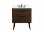 30 inch Single bathroom vanity in walnut with backsplash