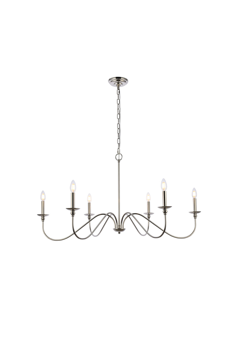Rohan 42 inch chandelier in polished nickel