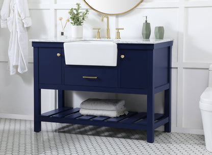 48 inch Single bathroom vanity in blue