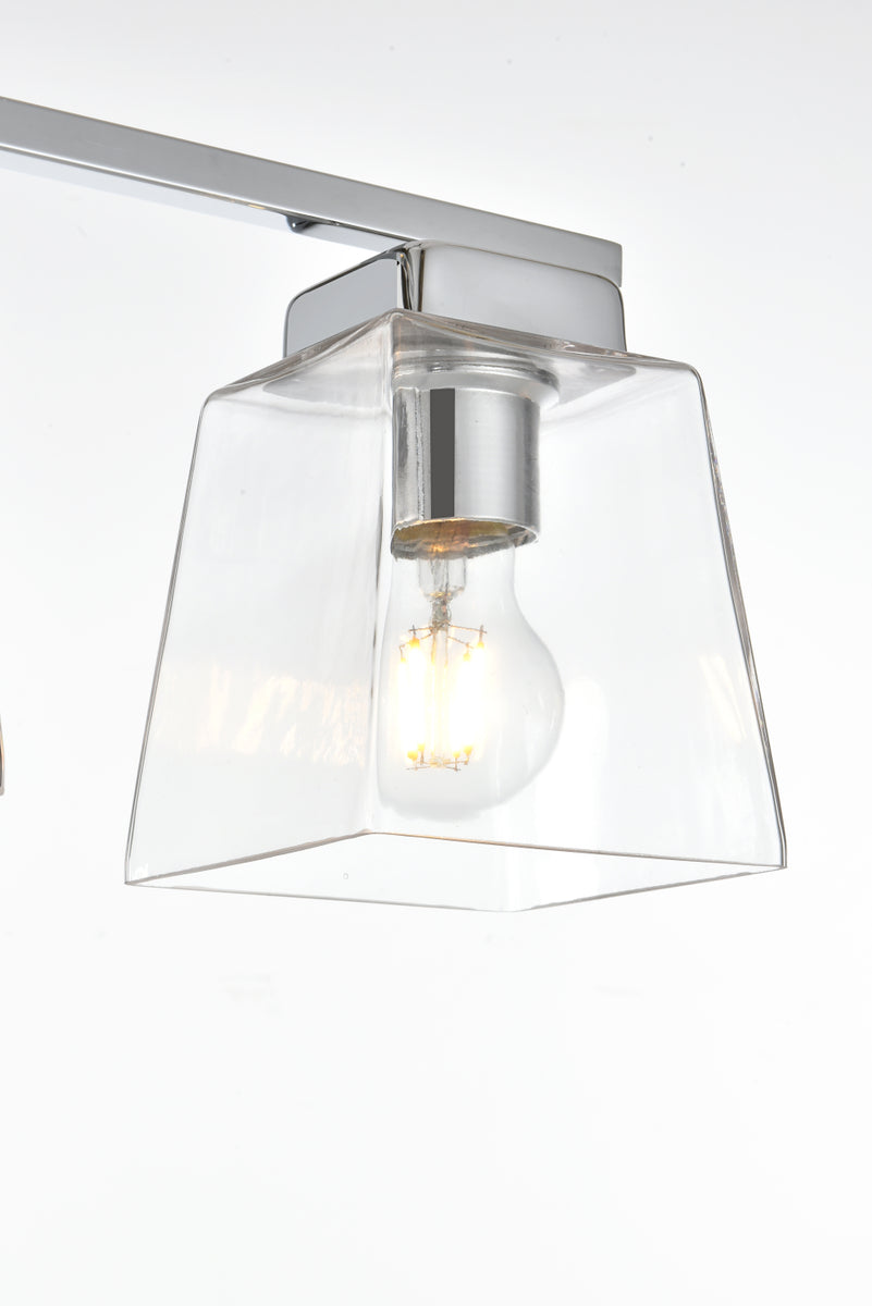 Merrick 3 light Chrome and Clear Bath Sconce